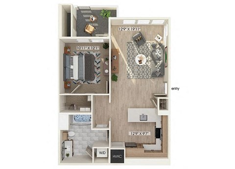 a floor plan of a two bedroom apartment
